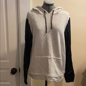 PacSun hoodie with faux leather sleeves